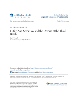 Hitler, Anti-Semitism, and the Demise of the Third Reich