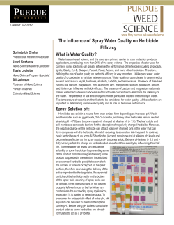 The Influence of Spray Water Quality on Herbicide Efficacy