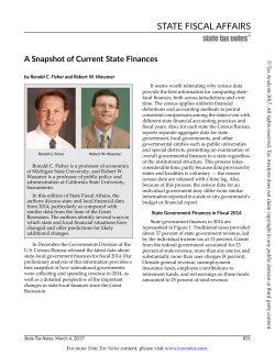 Snapshot of Current State Finances