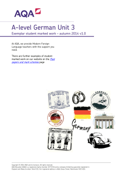 A-level German Exemplar marked work Unit 03 Autumn 2014