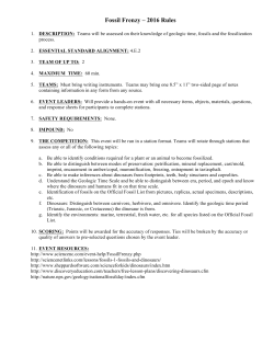 Fossil Frenzy &ndash; 2016 Rules