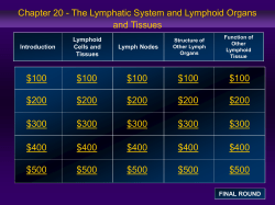 Chapter 20 - The Lymphatic System and Lymphoid Organs and