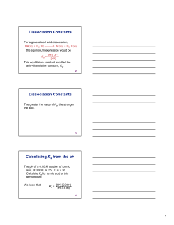 Dissociation Constants Dissociation Constants - Oxford