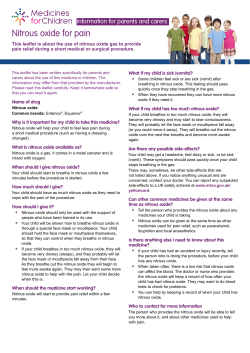 Nitrous oxide for pain - Medicines for Children