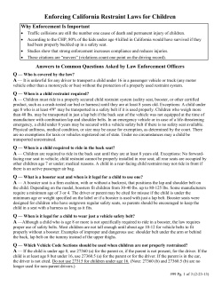 Enforcing California Restraint Laws for Children
