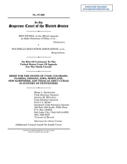 Brief of petitioner for Ysursa v. Pocatello Education Association, 07