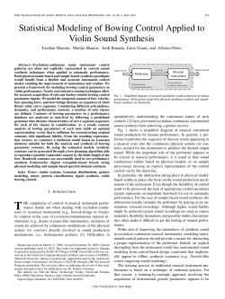 Statistical modeling of bowing control applied to violin sound synthesis