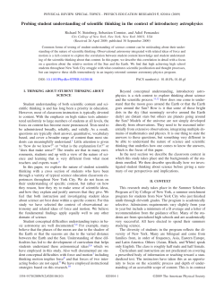 Probing student understanding of scientific thinking in the context of