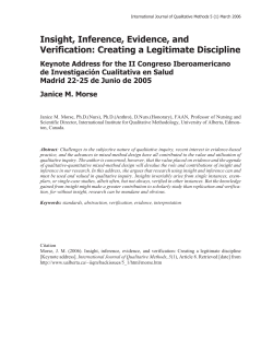 Insight, Inference, Evidence, and Verification: Creating a Legitimate