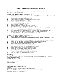 Study Guide for Test One, ART216