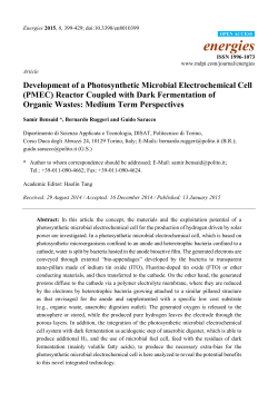 Development of a Photosynthetic Microbial Electrochemical Cell