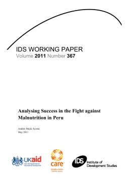 Analysing Success in the Fight against Malnutrition in Peru