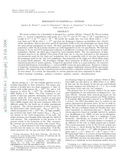 Bimodality in Damped Lyman alpha Systems
