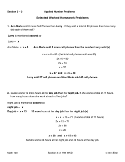 HW Section 3-3 WKD - Folsom Lake College