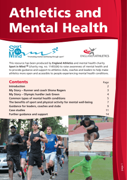 Athletics and Mental Health