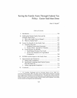 Saving the Family Farm Through Federal Tax Policy
