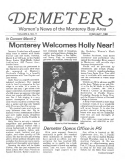 Demeter - Women`s News of the Monterey Bay Area (Vol. 2, No. 11)