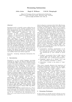 Stemming Indonesian - Conferences in Research and Practice in