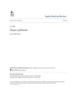 Texas v. Johnson - Santa Clara Law Digital Commons