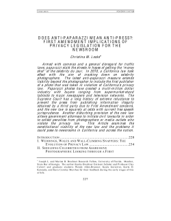 does anti-paparazzi mean anti-press?: first amendment implications
