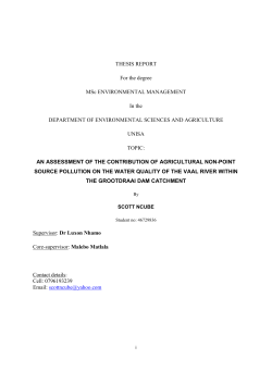 THESIS REPORT For the degree MSc ENVIRONMENTAL