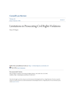 Limitations in Prosecuting Civil Rights Violations