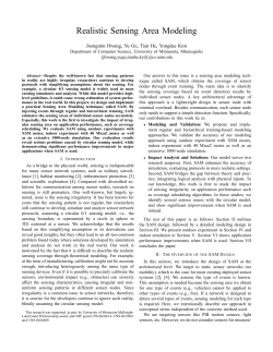 Realistic Sensing Area Modeling