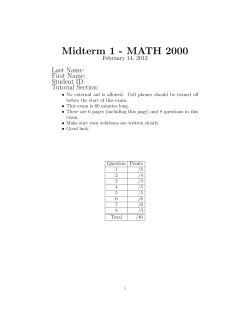 Midterm 1 - MATH 2000