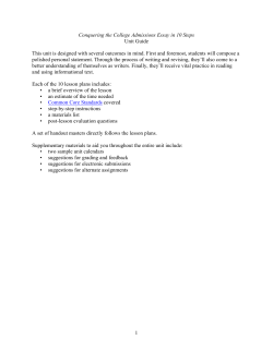 Conquering the College Admissions Essay in 10 Steps
