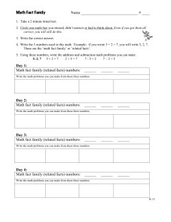 Math fact family - dublin.k12.ca.us