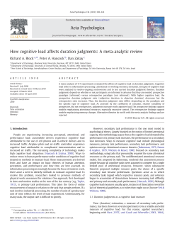 How cognitive load affects duration judgments: A meta