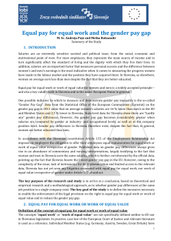 Equal pay for equal work and the gender pay gap