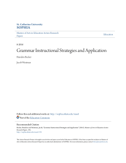 Grammar Instructional Strategies and Application