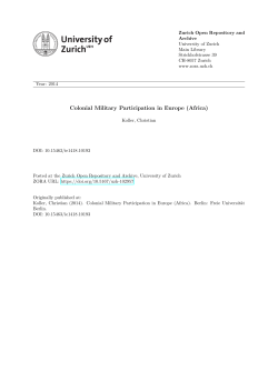 Colonial Military Participation in Europe (Africa)