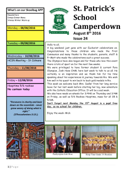 Newsletter 24 2016 - St. Patrick`s Primary