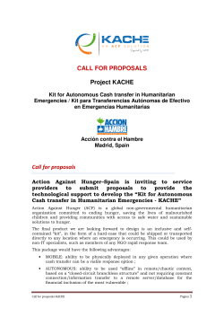 CALL FOR PROPOSALS Project KACHE Call for proposals