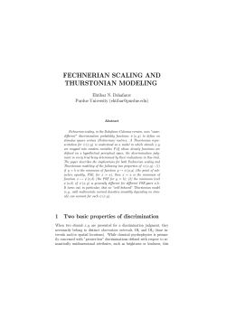 FECHNERIAN SCALING AND THURSTONIAN MODELING