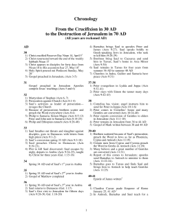 Chronology From the Crucifixion in 30 AD to the Destruction of