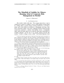 The Minefield of Liability for Minors