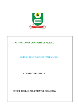CHM314 - National Open University of Nigeria
