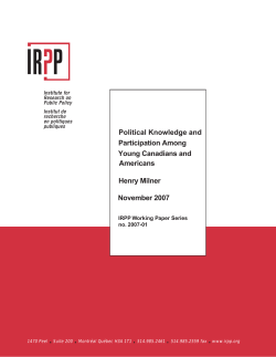Political Knowledge and Participation Among Young Canadians and