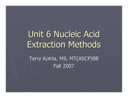 Unit 6 Nucleic Acid Extraction Methods