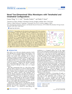 Novel Two-Dimensional Silica Monolayers with Tetrahedral and