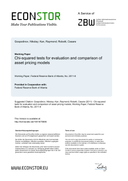 Chi-Squared Tests for Evaluation and Comparison of