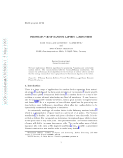Performance of Random Lattice Algorithms