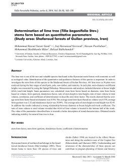 Determination of lime tree (Tilia begonifolia Stev.) stems form based