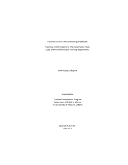 e-Governance on Ontario Municipal Websites Exploring the