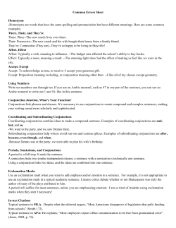 Common Errors Sheet Homonyms