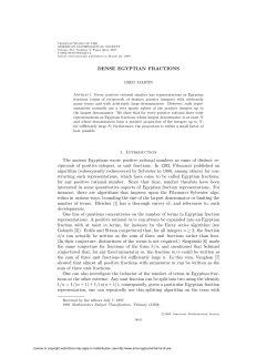 DENSE EGYPTIAN FRACTIONS 1. Introduction The ancient