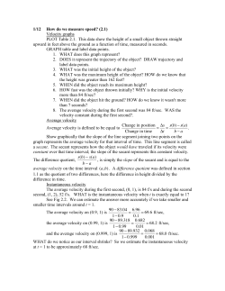 1/12 How do we measure speed? (2.1)